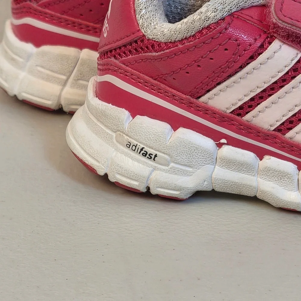 Adidas Adifast Baby Girls Toddler 4K Pink White Athletic Sneakers Hook Loop